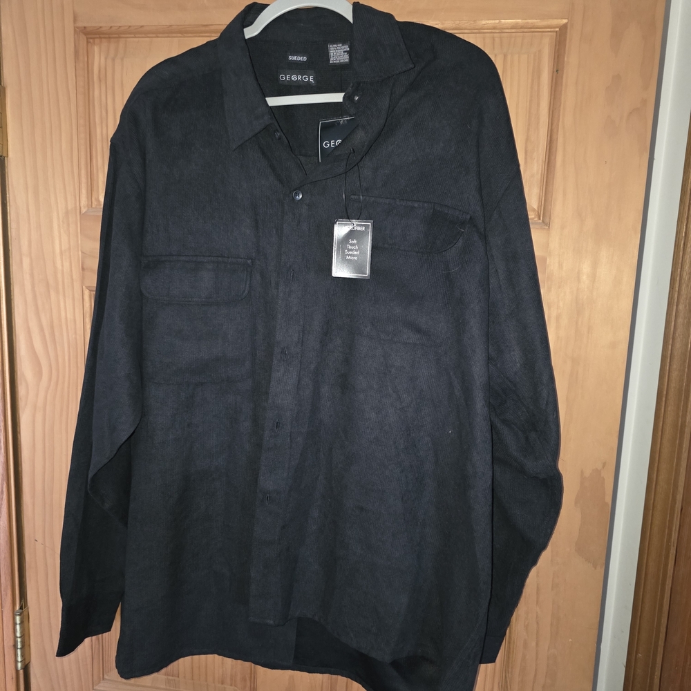 George Men's Black Button Down Shirt